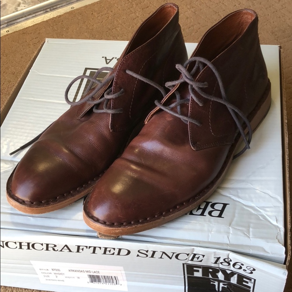 Men’s Frye chukka boots.
